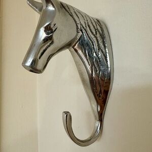 Silver Horse Head Wall Hook